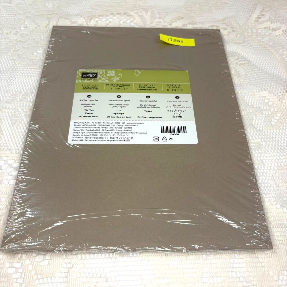 Stampin Up TIP TIP TAUPE Cardstock 8.5X11-Brown ,Retired, 22 Sheets, unsealed EU